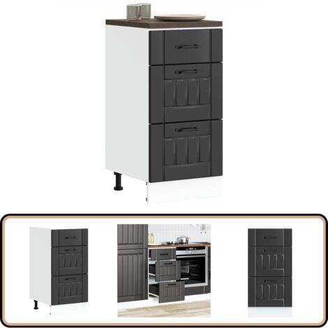 Vicco Eckunterschrank R-Line, Schwarz Hochglanz/Gol Produktbild-Vorschau 2