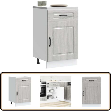 VidaXL Küchenunterschrank Grau Sonoma - Spülenunterschrank Mit Verstellbaren Füßen & Viel Stauraum