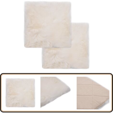 Lammfell-Kissen - Sitzkissen - Quadratisch - 40 Cm - Anthrazit