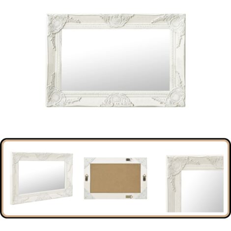 SMIROR Gewölbter Spiegel Schwarz – 61x81 Cm, Antik Vintage Design, Metallrahmen