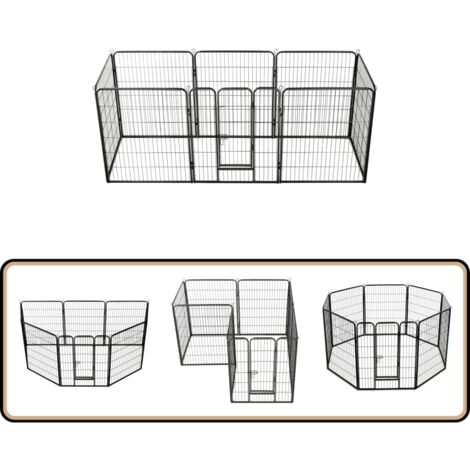 Hunde-Laufstall 61 Cm, 8 Paneele | Indoor & Outdoor, Für Welpen & Kleine Hunde | Schwarz