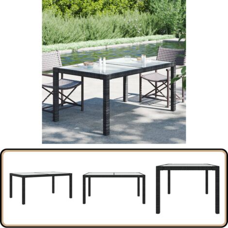 VidaXL Gartentisch 150x90x75 Cm Gehärtetes Glas Po Produktbild-Vorschau 5