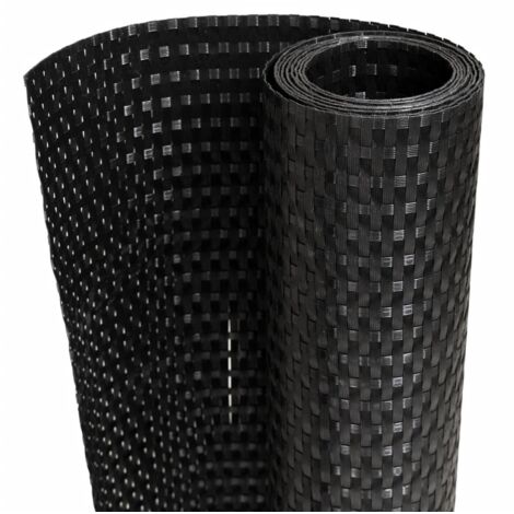 BalkonSichtschutz Schwarz 500x90 cm Poly Rattan Balkon Sichtschutz