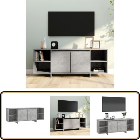 TV-Schrank Betongrau 130x35x50 cm Holzwerkstoff - TV-Schrank - Lowboard - Holzmöbel - Fernsehtisch - Beton Grau (1/5)