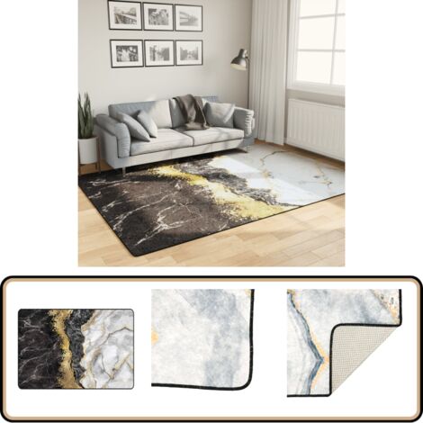 Waschbarer Teppich 140x200cm - Rutschfeste Fußmatte Mit Geometrischem Design Für Wohnzimmer & Schlafzimmer