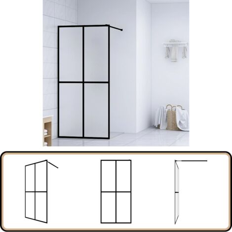 MARWELL Duschwand In Matt Schwarz – Moderne Badezimmer-Abtrennung, Klappbar & Einfach Montiert