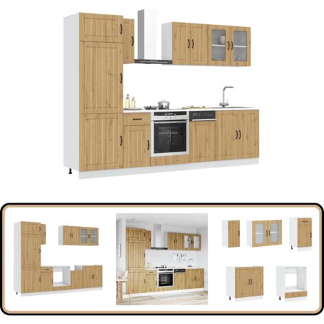 7-tlg. Küchenschrank-Set Kalmar Artisan-Eiche Holz Produktbild-Vorschau 4
