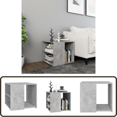 Modernes 3-Etagen Regal In Betongrau | Platzsparender Beistelltisch