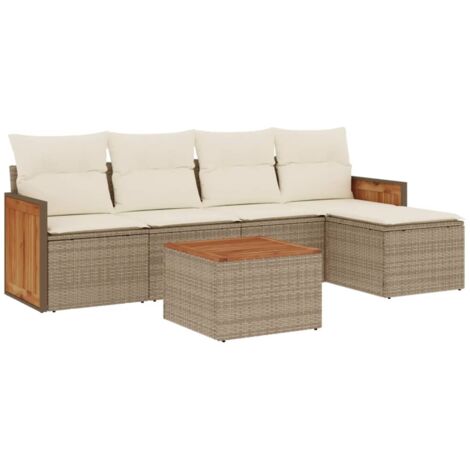 Gartenmöbel Lounge VidaXL Gartenmöbel 2-TLG. Mit Kissen Mittelsofa Ecksofa Sitzgruppe Sofa Lounge Garten Garnitur Gartenset Gartensofa Sitzgarnitur Poly Rattan Grau 4509699015 Vidaxl Gartenmöbel Akazienholz