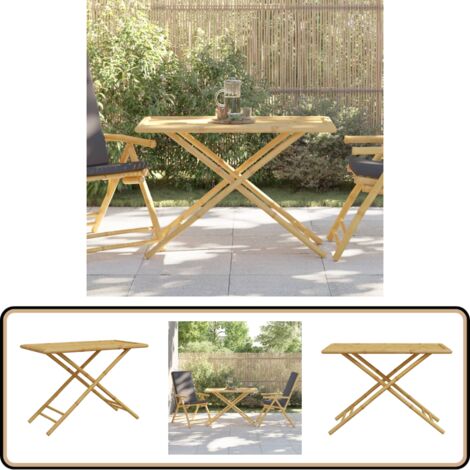 Gartentisch Klappbar 110x55x75 cm Bambus - Bambusgartenmbel - Klappbarer  Gartentisch - Esstisch Outdoor - Balkontisch - Terrassenmbel