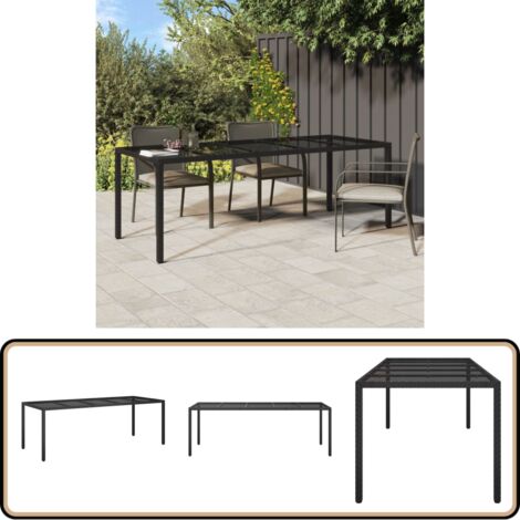 VidaXL Gartentisch 150x90x75 Cm Gehärtetes Glas Po Produktbild-Vorschau 7