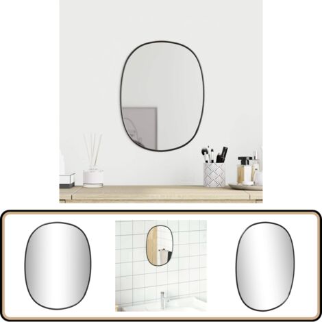 Wandspiegel Rechteckig, 50,8 X 76,2 Cm | Schwarzer Rahmen, Gehärtetes Glas | Für Badezimmer, Wohnzimmer, Flur