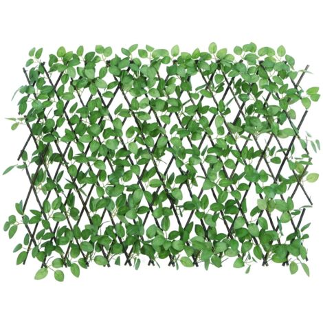 Rankgitter mit Knstlichem Efeu Erweiterbar Grn 180x65 cm - Zaun -  Gartenzune - Sichtschutz - Kunststoffzaun - Rankgitter