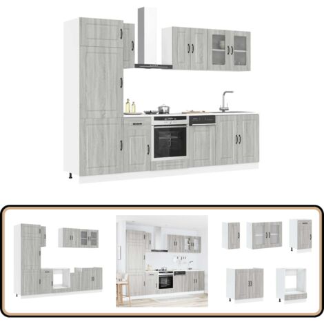 VidaXL Küchenschrank Beton Grau - Stauraum Einheit Mit Schubladen 35x50x180cm