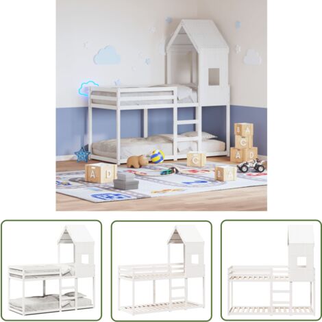 EINHOM Etagenbett 90x200cm Mit Sofa & Regalen - Kinderbett Mit Schublade Weiß