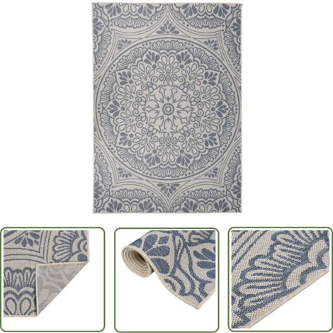 LORENZO CANA Designer Pashmina Schal - Blaues Blumenmuster 70x180 Cm Modal