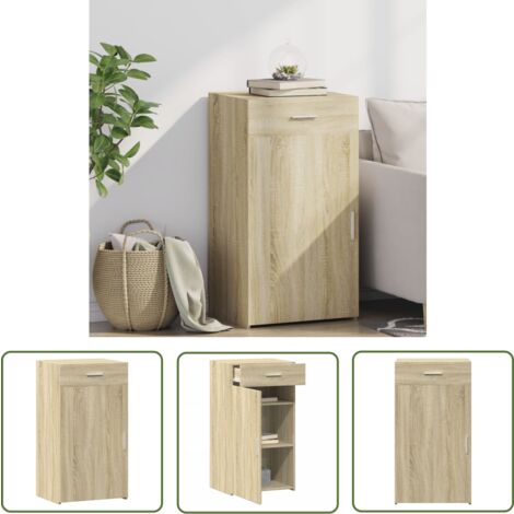 The Living Store Sideboard Sonoma-Eiche 50x42,5x93 cm Holzwerkstoff - Schreibtisch - Sideboard - Wohnraumgestaltung - Holzschrank - Regal (1/5)