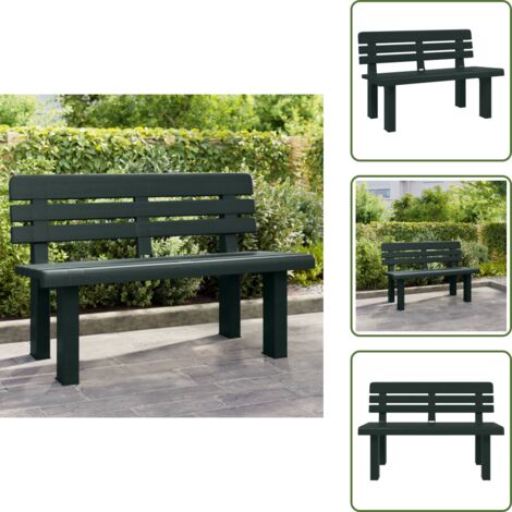 The Living Store Gartenbank Grün 110x52x71 cm Polypropylen - Gartenzubehör - Gartenbank - Outdoor Möbel - Balkonmöbel - Terrassenmöbeln (1/5)
