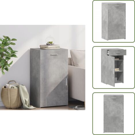 The Living Store Sideboard Betongrau 50x42,5x93 cm Holzwerkstoff - Schreibtisch - Regal - Sideboard - Wohnraumgestaltung - Holzwerkstoff (1/5)