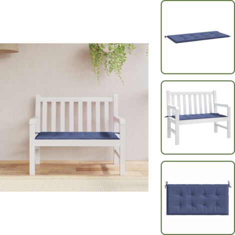 The Living Store Gartenbank-Auflage Marineblau 120x50x3 cm Oxford-Gewebe - Gartenbank Auflagen - Sitzkissen Outdoor - Gartenstuhlkissen - Balkon Deko - Wasserabweisende Kissen (1/5)