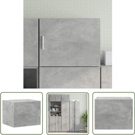 The Living Store Wandschrank Betongrau 50x42,5x40 cm Holzwerkstoff - Wandregal - Hängeschrank - Regal - Stauraum - Dekoration (1/5)