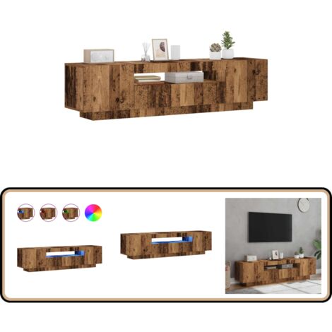 Spiegelschrank Mit LED Altholz-Optik 76cm - 6 Fächer Badschrank