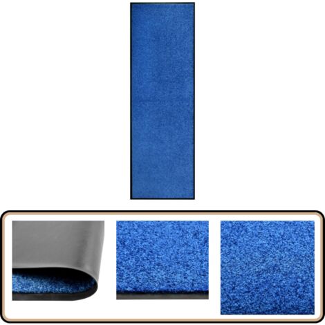 Fußmatte Waschbar Blau 60x180 cm - Innenfußmatte - Außenfußmatte - Türmatte - Waschebene - Blaue Fußmatte (1/5)