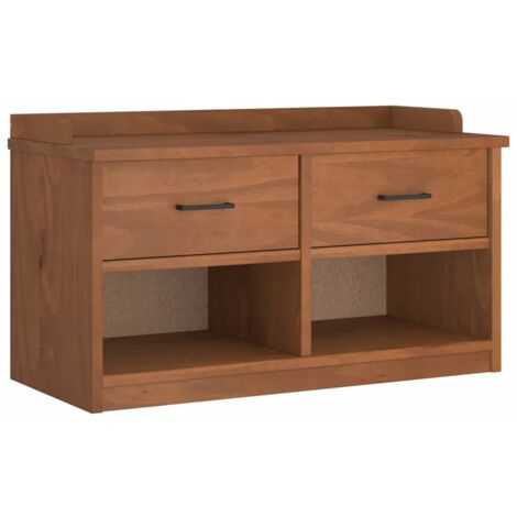Flurbank Weiß 80x40x43 Cm Massivholz Kiefer - Flur Produktbild-Vorschau 5