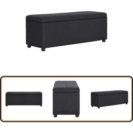 Eleganz Sitzbank Schwarz - 70x35x41 Cm Stoffbank Für Flur & Wohnzimmer