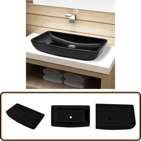 Sarlai Unterbau-Waschbecken 45,7x30,5 Cm - Modernes Keramik-Becken In Schwarz