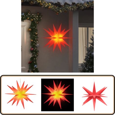 LED-Weihnachtsstern Faltbar Rot 100 cm - Adventsstern - Weihnachtsdeko -  Lichterkette - Outdoor Beleuchtung - Indoor Beleuchtung