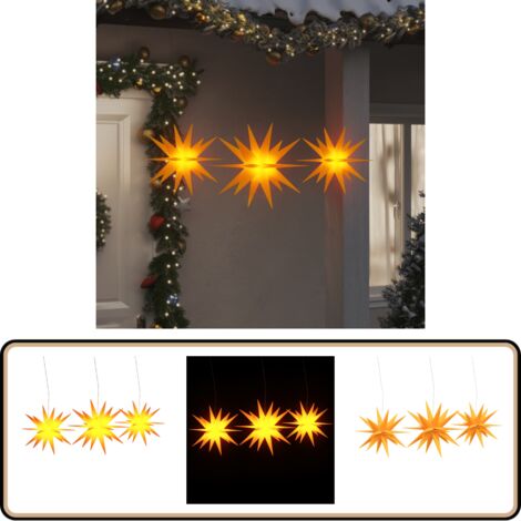 2er Set LED Weihnachtssterne Mit Folieneffekt – Lichterkette Mit Funkeleffekt & 6-Stunden-Timer, Wetterfest IP44, Für Innen & Außen – Gold LED Weihnachtssterne Folieneffekt