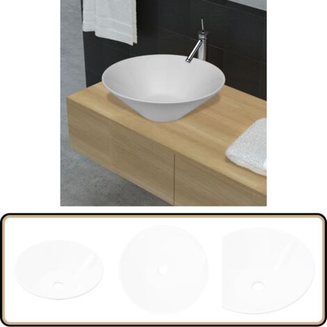 ZMH Waschbecken Badezmmer Aufsatzwaschbecken Keramk - Eckg Waschschale, Mt Hahnloch