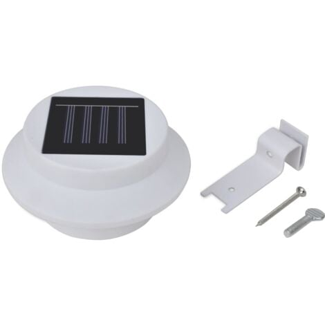 Solar-Außenleuchten für Zaun 12 Stk. LED Weiß - LED-Gartenleuchte - Solarleuchte - Außenscheinwerfer - Outdoor-Beleuchtung - Weisse Gartenlampe