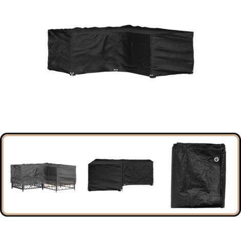 L-Formet Hagemøbeltrekk 2 Stk 12 Maljer 185X185X70 Cm