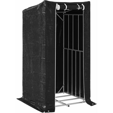 Brennholzregal Mit Regenschutz 200x41x110 Cm – Verzinkter Stahl, Bis 180 Kg, Für Draußen
