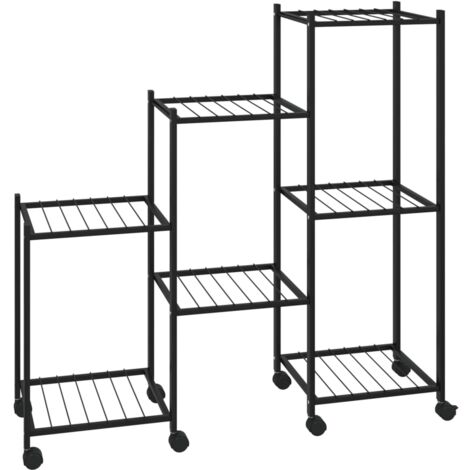 Blumenständer 5-Etagen Mit Rollen 44x23x100 Cm Sch Produktbild-Vorschau 7