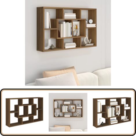 Wandregal Braun Eichen-Optik 85x16x52,5 cm Holzwerkstoff - Wandregal - Holzregal - Regalböden - Wohnzimmerdeko - Eiche Optik