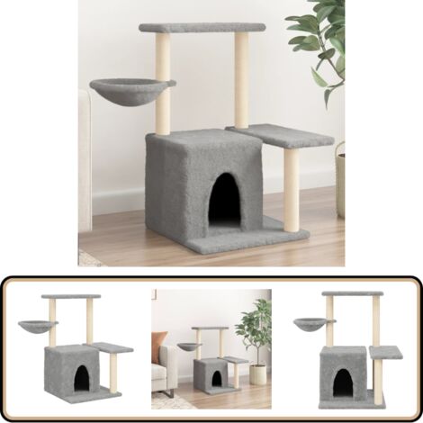 TAUS Wand-Kratzmöbel Set 5-teilig - Kletterparcours Mit Katzenhaus & Sisalsäulen