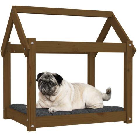 Hundebett Honigbraun 71x55x70 cm Massivholz Kiefer - Hundebett - Hunde Bett - Holz Hundebett - Kiefernholz Hundebett - Tierbetten