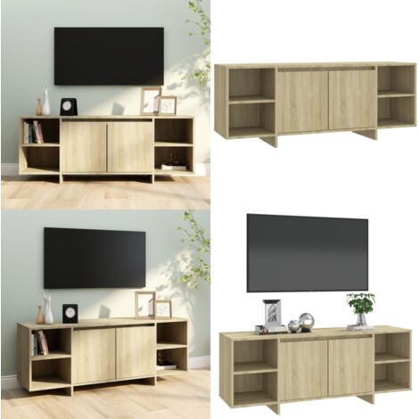 TV-Schrank Sonoma-Eiche 130x35x50 cm Holzwerkstoff - TV-Schrank - Lowboard - Holzmöbel - Sonoma-Eiche - Fernsehtisch - Home & Living (1/5)