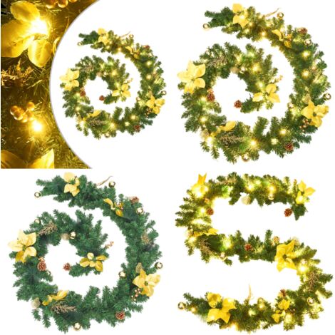 Weihnachtsgirlande Mit Lichtern – 1,8 M, Kieferngirlande Mit 30 LED, Tannenzapfen, Batteriebetrieben