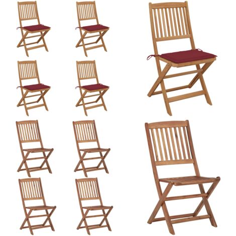 Klappbare Gartenstühle 4 Stk. mit Kissen Massivholz Akazie - Gartensessel - Klappstuhl - Holzsessel - Gartenmöbeln - Outdoor Möbel - Home & Living (1/5)