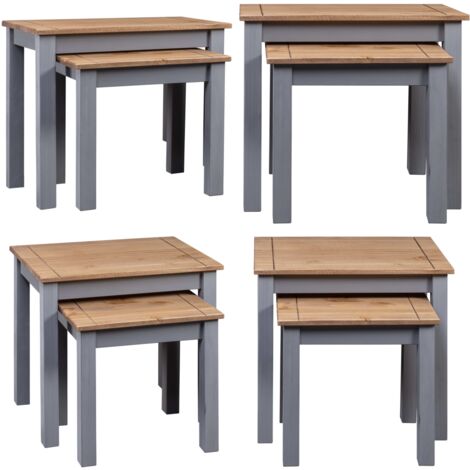 Martin Svensson Rustikaler Stuhltisch Aus Kiefer – Grau, Mit Schublade & Schrank, 40,6x61x63,5 Cm