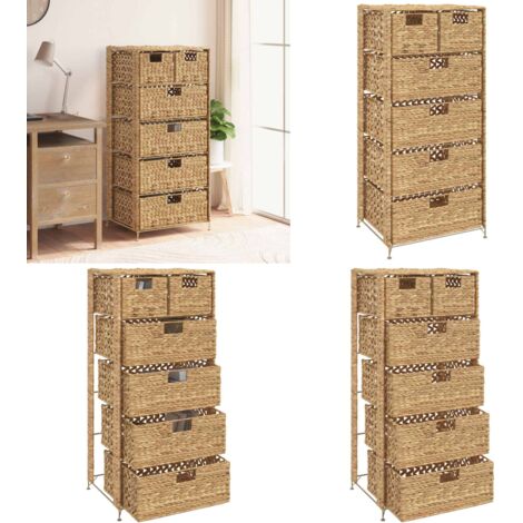 Lagereinheit mit 6 Körben 47 x 37 x 100 cm Wasserhyazinthe - Aufbewahrungsraum - Garderobe - Schuhschrank - Wohnzimmer Dekoration - Landhaus Stil - Home & Living