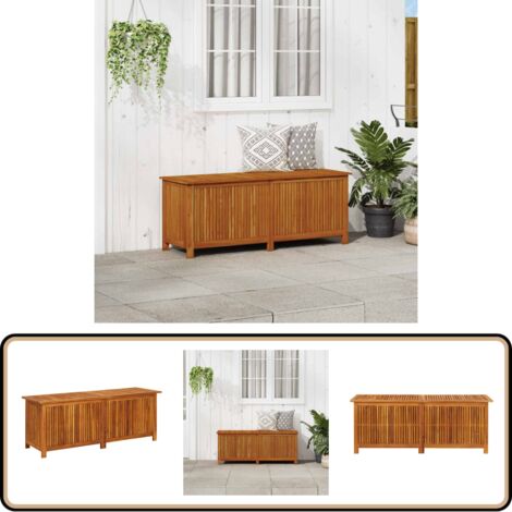 Garten-Aufbewahrungsbox 150x50x58 cm Massivholz Akazie - Holz Gartenbox - Außenaufbewahrung - Gartenmöbel Aufbewahrung - Gartenorganisation - Wetterbeständig (1/5)