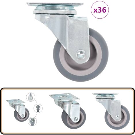 50mm Möbelrollen Mit Bremse - 4er Set, Transparent, Für Schränke, Regale, Waschmaschinen