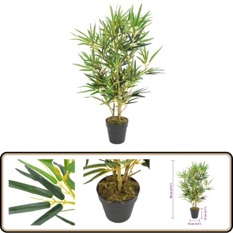 Bambusbaum Künstlich 368 Blätter 80 cm Grün - Bambusbaum - Kunstrasen - Pflanzen Deko - Indoor Pflanzen - Zimmerpflanzen (1/4)