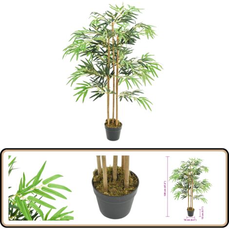 Bambusbaum Knstlich 730 Bltter 120 cm Grn - Bambus Baum - Kunstrasen -  Dekorative Pflanzen - Indoor Pflanzen - Wohnaccessoires