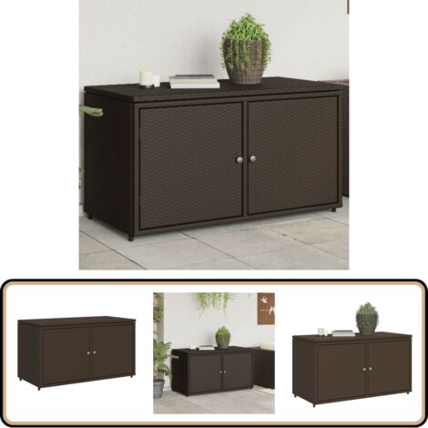 Gartenschrank Braun 110x55x60,5 cm Poly Rattan - Outdoor-Schrank ...